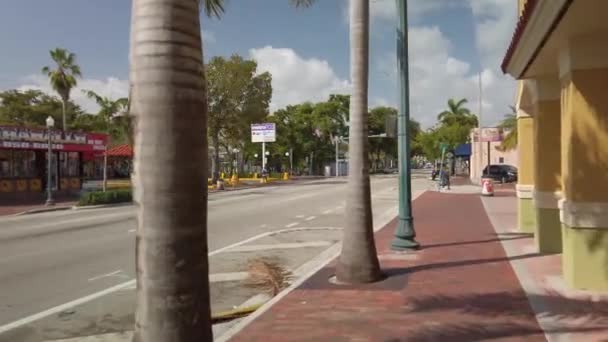 Slavné Místo Malé Havany Street Calle Ocho — Stock video