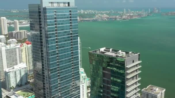 Luchtfoto Conrad Toren Miami Brickell — Stockvideo