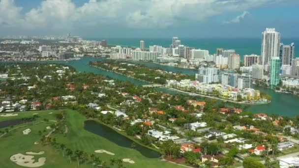 Filmagem Aérea Allison Island Miami Beach — Vídeo de Stock