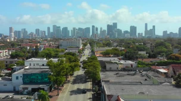 Aerial Miami Calle Ocho 8Ste Straat Cuba Bezienswaardigheden — Stockvideo