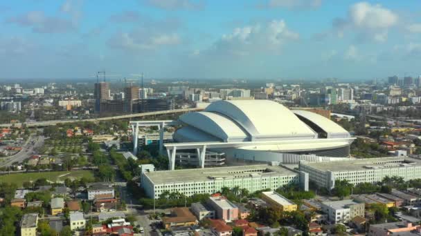 Vzdušný Stadion Marlins Park Miami — Stock video