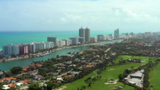 Visualização Aérea Miami Beach Footage — Vídeo de Stock