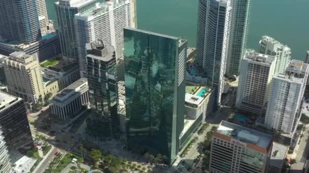 Vídeo Aéreo Torre Vidro Brickell Arch Miami — Vídeo de Stock