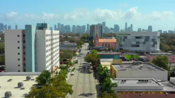 Aerial 8Th Street Miami Floride Little Havana — Video