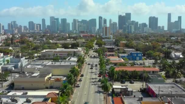 Antenn Drone Footage Miami Lilla Havanna — Stockvideo