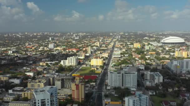 Little Havana Miami Città Drone Filmato — Video Stock