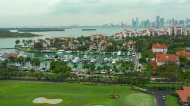 Hava görüntüleri Fisher Island Marina Miami Beach Fl