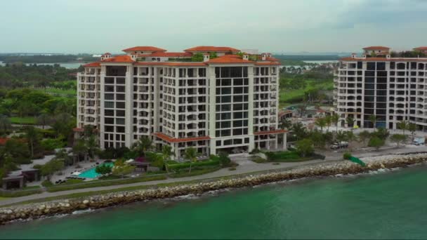 Aerial Miami Beach 2019 Fisher Island — Stock Video