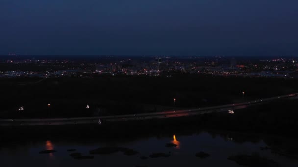 Pearl Mississippi Havadan Gece Görüntüleri — Stok video