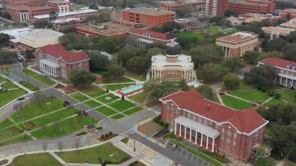 Vídeo Aéreo Edificio Administración Lucas Universidad Del Sur Mississippi — Vídeos de Stock