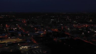 Gece hava Downtown Jackson Ms Amerika 4k