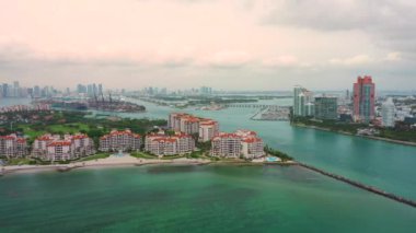 Hava video Miami Beach Fisher Island 4 k seyahat