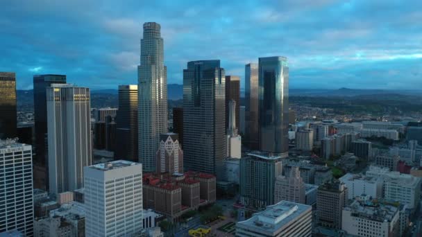 Filmati Aerei Deloitte Tower Downtown Los Angeles — Video Stock