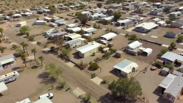 Filmagem Aérea Deserto Móvel Home Park — Vídeo de Stock