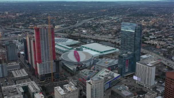 Aerial Footage Staples Center Downtown Los Angeles — Stock Video