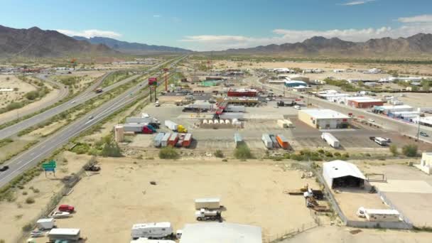 Luchtfoto Industrieel District Quartzsite — Stockvideo