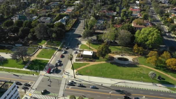 Vídeo Aéreo Beverly Gardens Park Califórnia — Vídeo de Stock