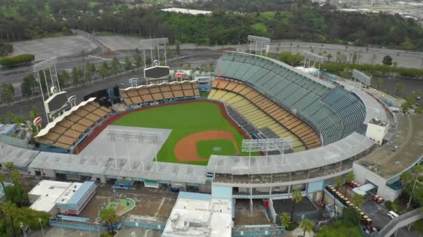 Аэровидео Dodgers Stadium Sports Baseball — стоковое видео