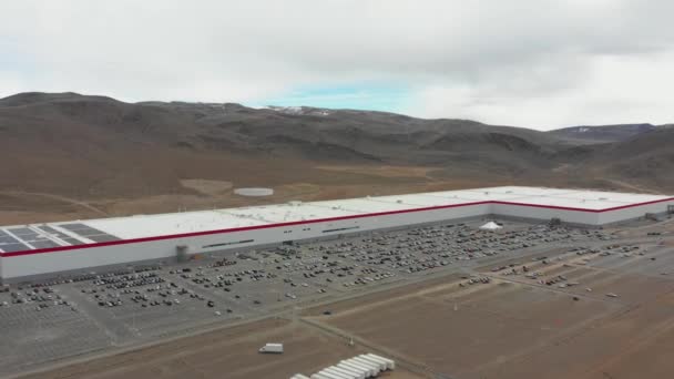 Drone Aéreo Disparado Tesla Gigafactory Nevada — Vídeo de Stock