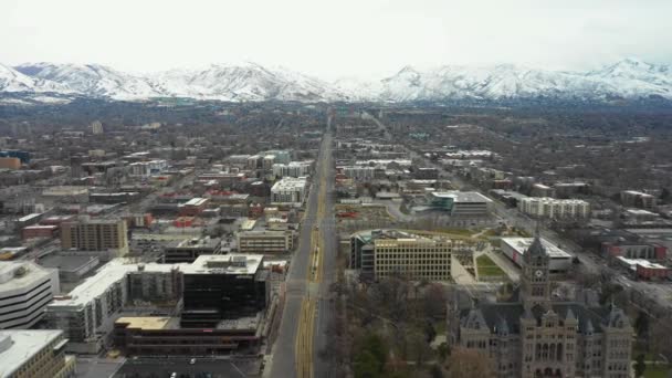 Antenn Drone Video Salt Lake City Universitets Boulevard — Stockvideo