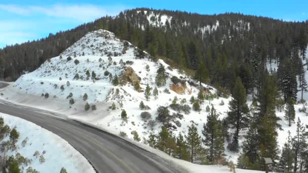 Vidéo Drone Aérien Hiver Neige Glenbrook Nevada — Video