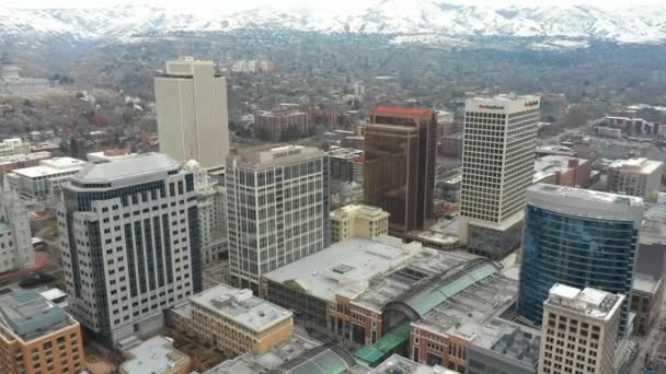 Zdjęcia Lotnicze Downtown Salt Lake City Utah — Wideo stockowe