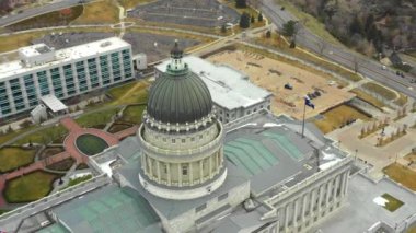 Havadan yörünge Utah State Capitol Binası 4k