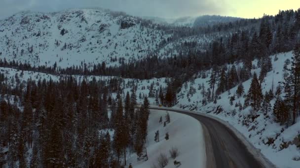 Imagens Aéreas Inverno Neve Paisagem South Lake Tahoe Eldorado National — Vídeo de Stock