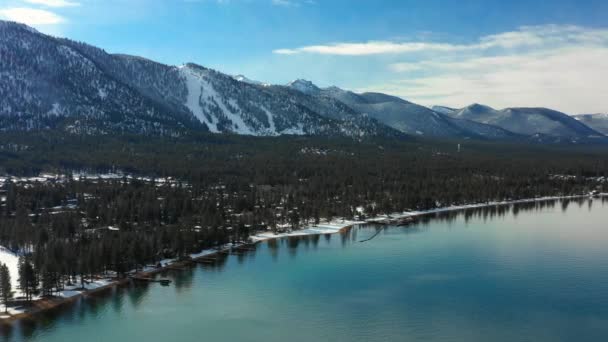 Havadan Panorama Tahoe Gölü — Stok video