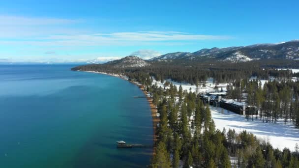 Lago Tahoe Pintoresco Aéreo — Vídeo de stock