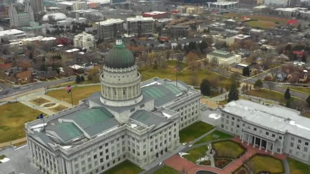 Aérien Utah State Capitol Building Colline — Video