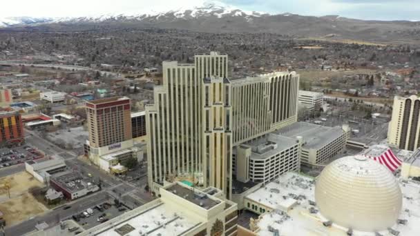 Casinos Grandes Vídeo Aéreos Reno Nevada — Vídeo de Stock