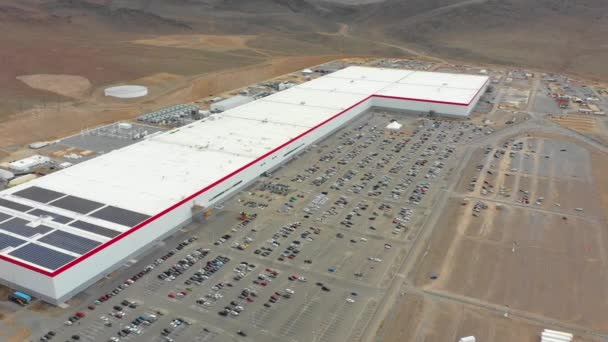 Vídeo Aéreo Novo Tesla Gigafactory Faíscas — Vídeo de Stock