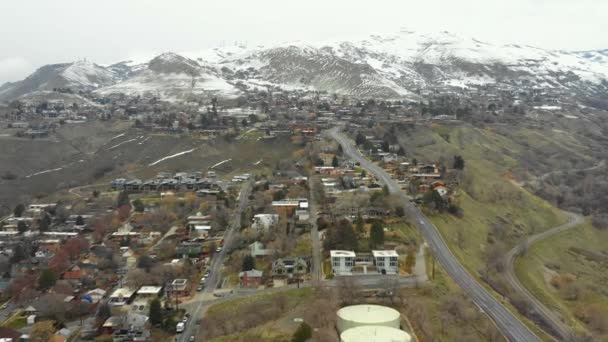 Antenn Video Bostadsområde Utah Salt Lake City — Stockvideo