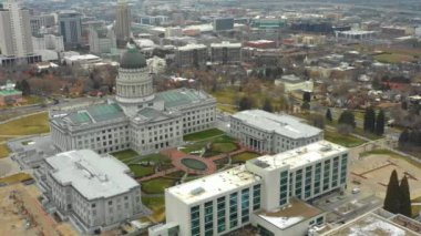 Drone video Utah Devlet Capitol Binası Salt Lake City 4k