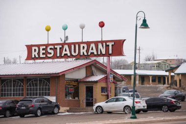 Us Route 66 Santa Rosa New Mexico Usa boyunca eski restoran