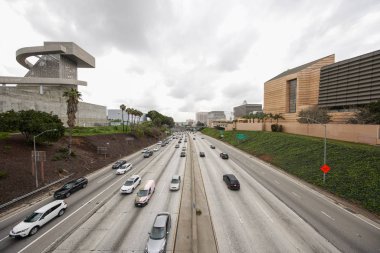Havadan fotoğraf Los Angeles karayolu Downtown şehir görünümü