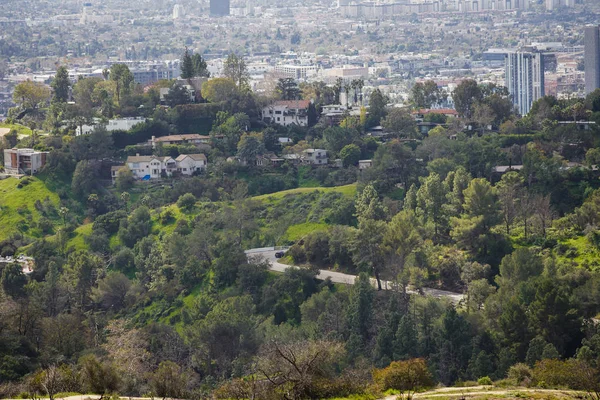 Letecká Fotka Hollywoodských Domovů Beverly Hills — Stock fotografie