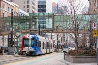 Stok fotoğraf Trax Transit Express tren Downtown Salt Lake City Utah