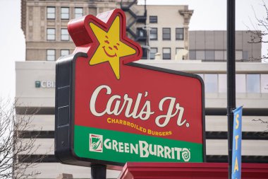 Bir Carls Jr hamburger restoran işareti Salt Lake City Uta görüntü