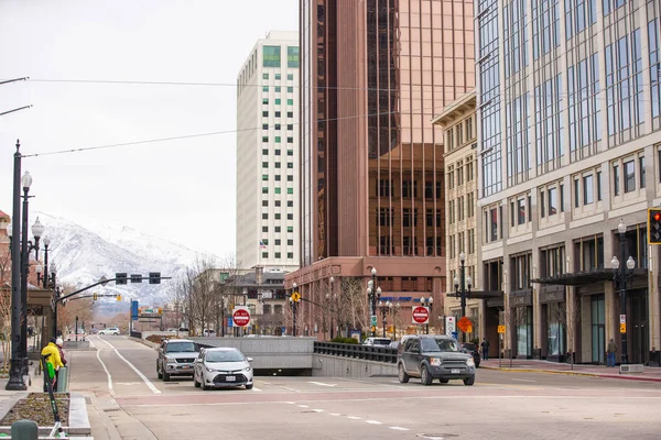 Stok Görüntü Sokak Sahnesi Downtown Salt Lake City Utah — Stok fotoğraf