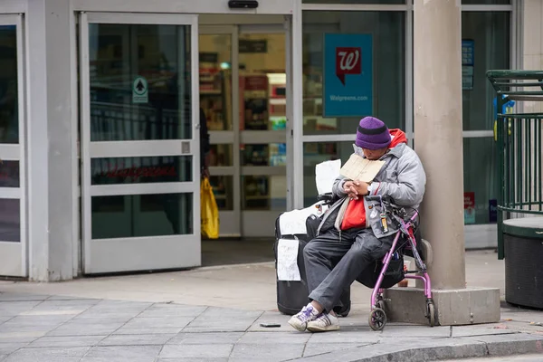 Obdachloser Schläft Der Innenstadt Von Denver — Stockfoto