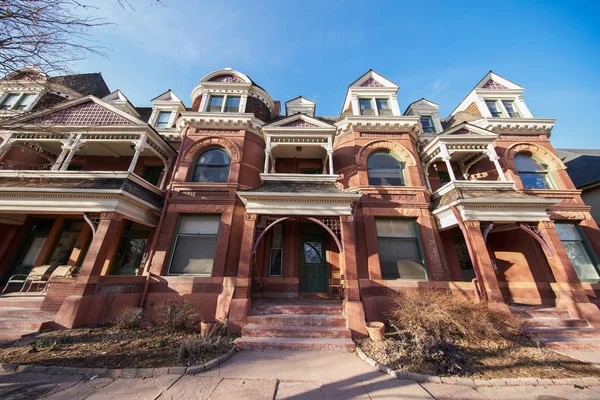 Maisons historiques construites à la fin des années 1800 à Denver Colorado Nord — Photo