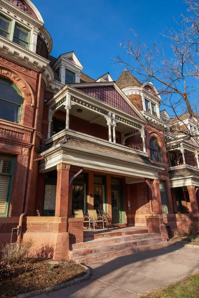 Casas históricas de 1800 en Capitol Hill Denver Colorado — Foto de Stock