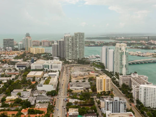 Foto Aérea Miami Beach Florida West Avenue — Fotografia de Stock