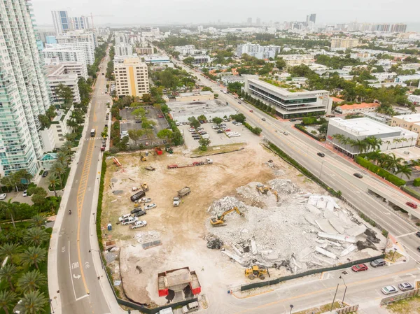 Photo Aérienne Miami Beach Construction Développement Crescent Heights 600 Alton — Photo