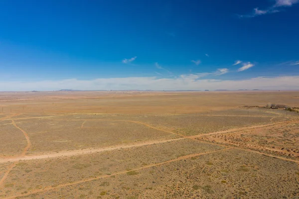 Luchtfoto Woestijn Landschap Met Blauwe Lucht Foto — Stockfoto