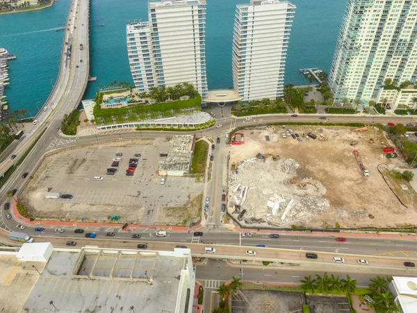 Citra Udara Pembangunan Miami Beach Alton Road Dan 5Th Street — Stok Foto