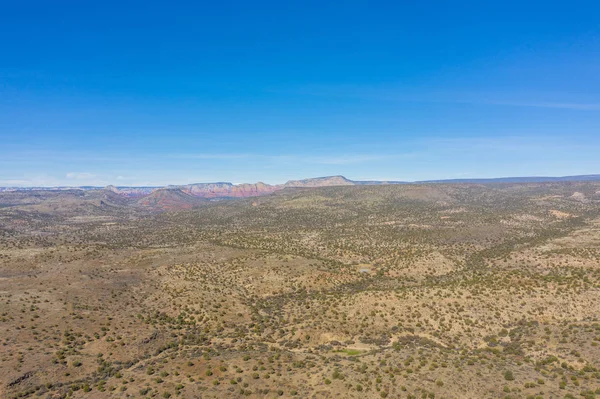 Luchtfoto Drone Arizona Woestijn Blauwe Lucht — Stockfoto