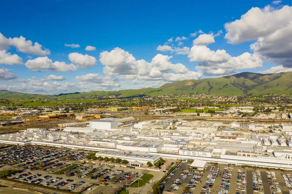 Drone Aéreo Foto Tesla Factory Fremont — Fotografia de Stock